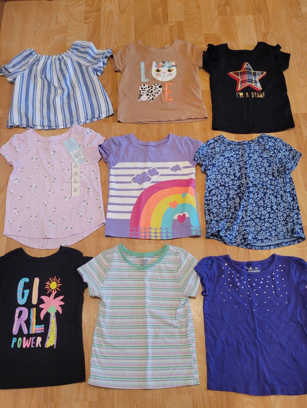 Toddler Girls Short Sleeve Shirt T-shirt Bundle Size 3T